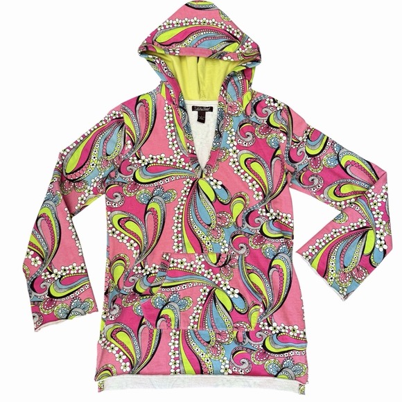 Lucky Brand Tops - VTG Lucky‎ Brand Paisley Hoodie Small•Hippie Boho Psychedelic Y2K Retro 60's HTF